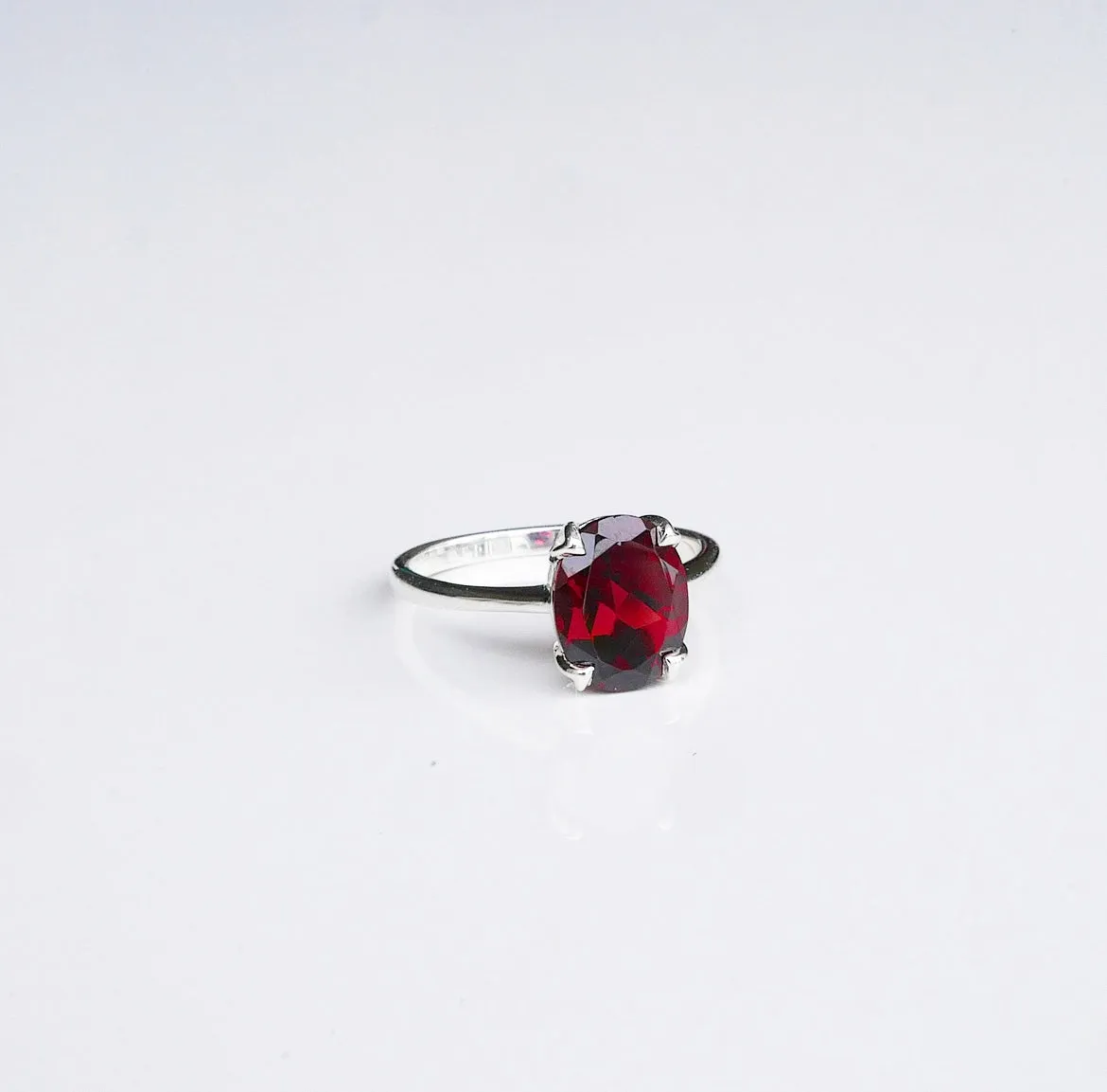 African Garnet Ring Natural Gemstone .925 Sterling Silver Jewelry Birthstone Chakra Luxury Rings