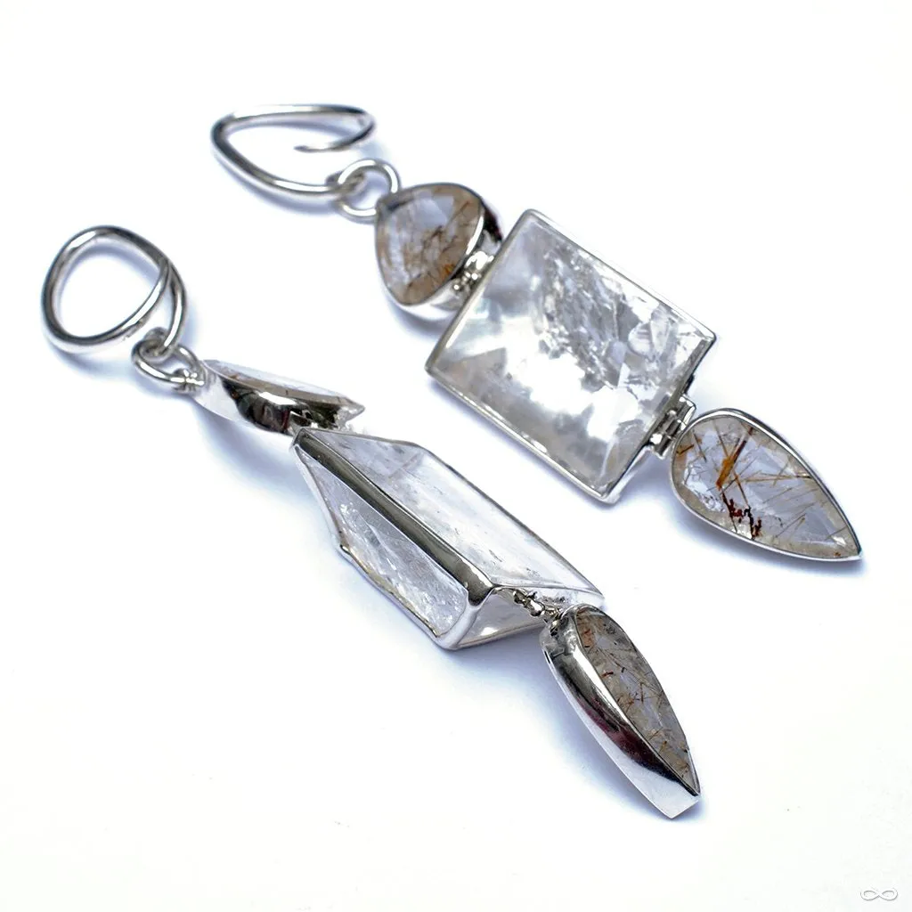 Crystal and Rutilated Quartz Dangles from Diablo Organics
